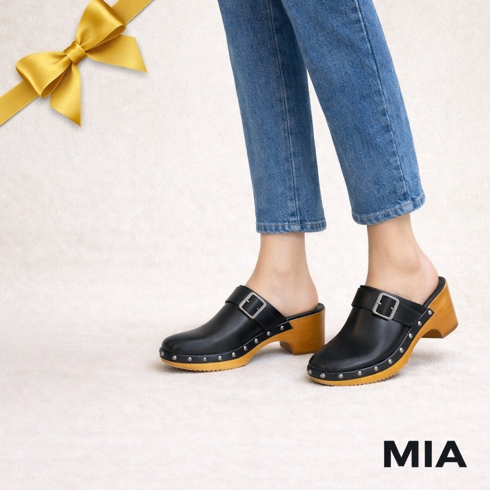 MIA Mule Clog Y2K Platform Faux Leather Size 7 1/2